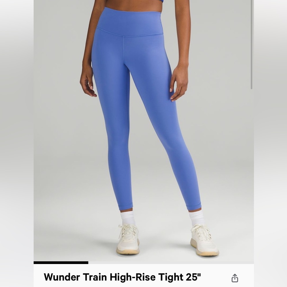 lululemon wunder train 25” high rise, wild indigo size 4